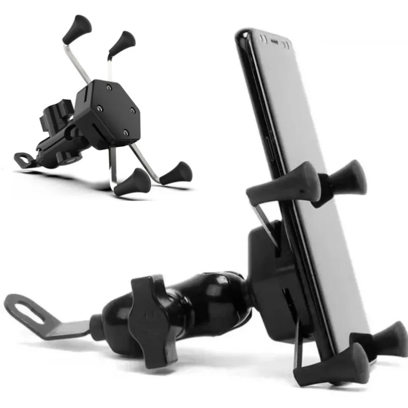 360° Rotation Motorcycle Bicycle Phone Holder Navigation GPS Cellphone Bracket Mirror for iPhone Samsung Xiaomi Bike Moto Stand