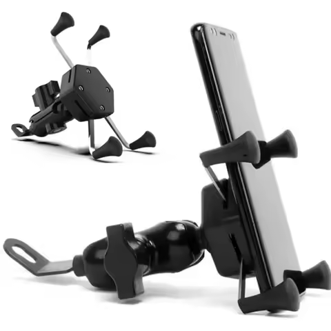 360&deg; Rotation Motorcycle Bicycle Phone Holder Navigation GPS Cellphone Bracket Mirror for iPhone Samsung Xiaomi Bike Moto Stand