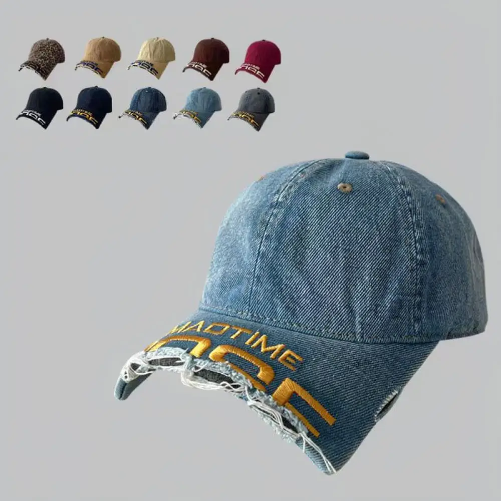 Unisex Broken Brim Baseball Cap Vintage Washed Cotton Street Style Soft Top Sunshade Breathable Personality Fashion Hat view 3