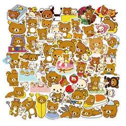 50 pcs/set Kawaii Cartoon Rilakkuma Bear Waterproof PVC Stickers Scrapbooking Diy Journaling Cute Stationery Sticker Diary