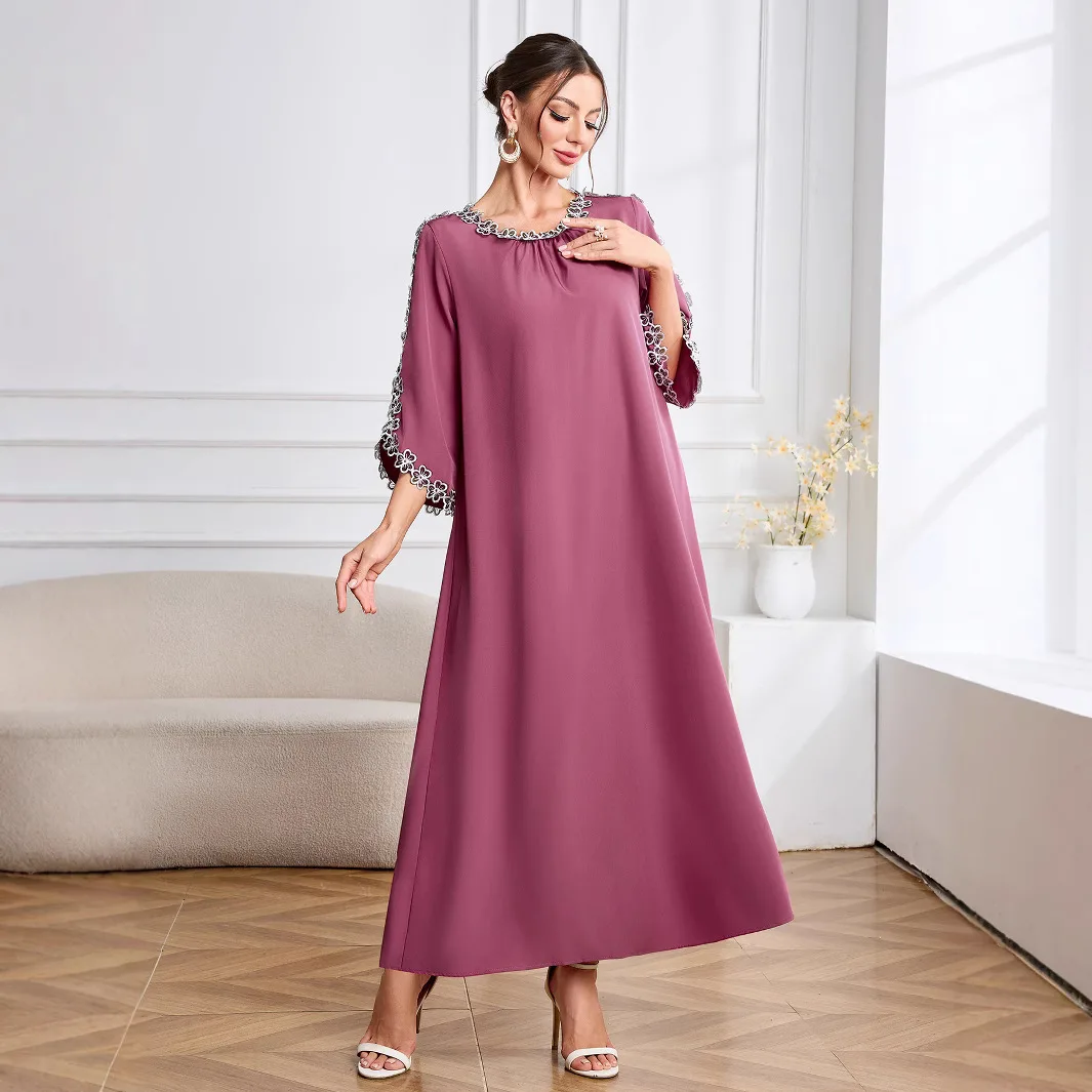 

Women Middle East Muslim Dress Print Party Dresses Ankle Length Vestidos Gorgeous Dubai Abayas Kaftan Long Robe Loose 2026
