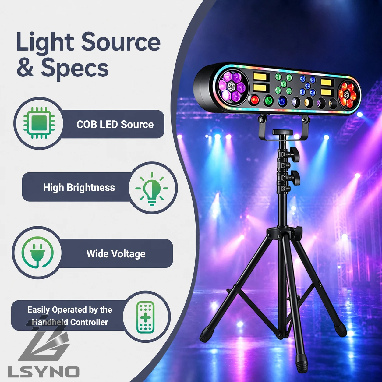 150W DJ Lights with Stand Remote Control Disco Party Lights DMX512 Strobe Mini Beam 5IN1 Rack Stage Effect For Club Events Bar