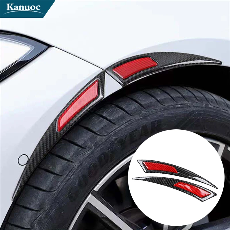 

2Pcs/set Universal Car Door Body Wheel Eyebrow Fender Flare Protector Carbon Fiber Stickers Anti-Collision Arc Trim Lip Strip