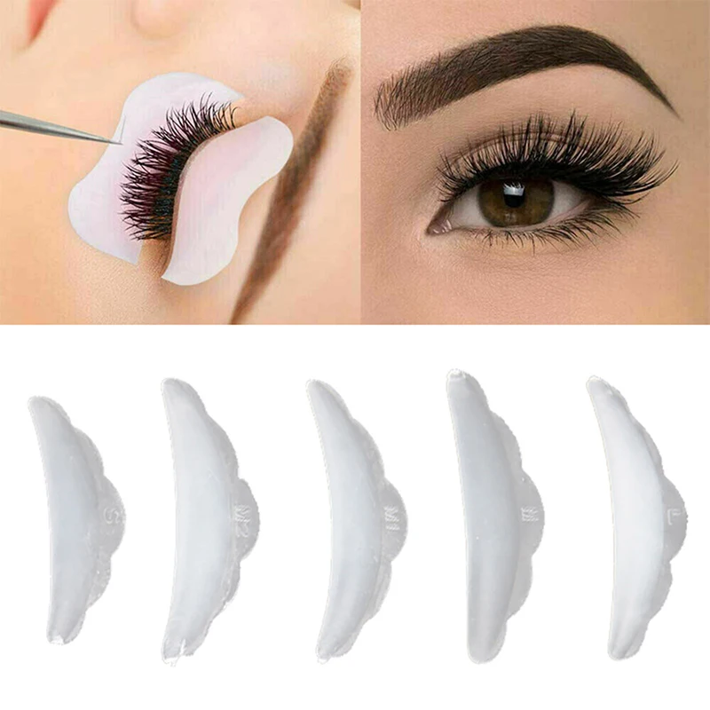 Silicone Eyelash Lifting Kit, bobes reutilizáveis, cílios Pads, Cílios Extensão Perm Tools, Multicolor Curl, Kit Acessórios, 5 Pares