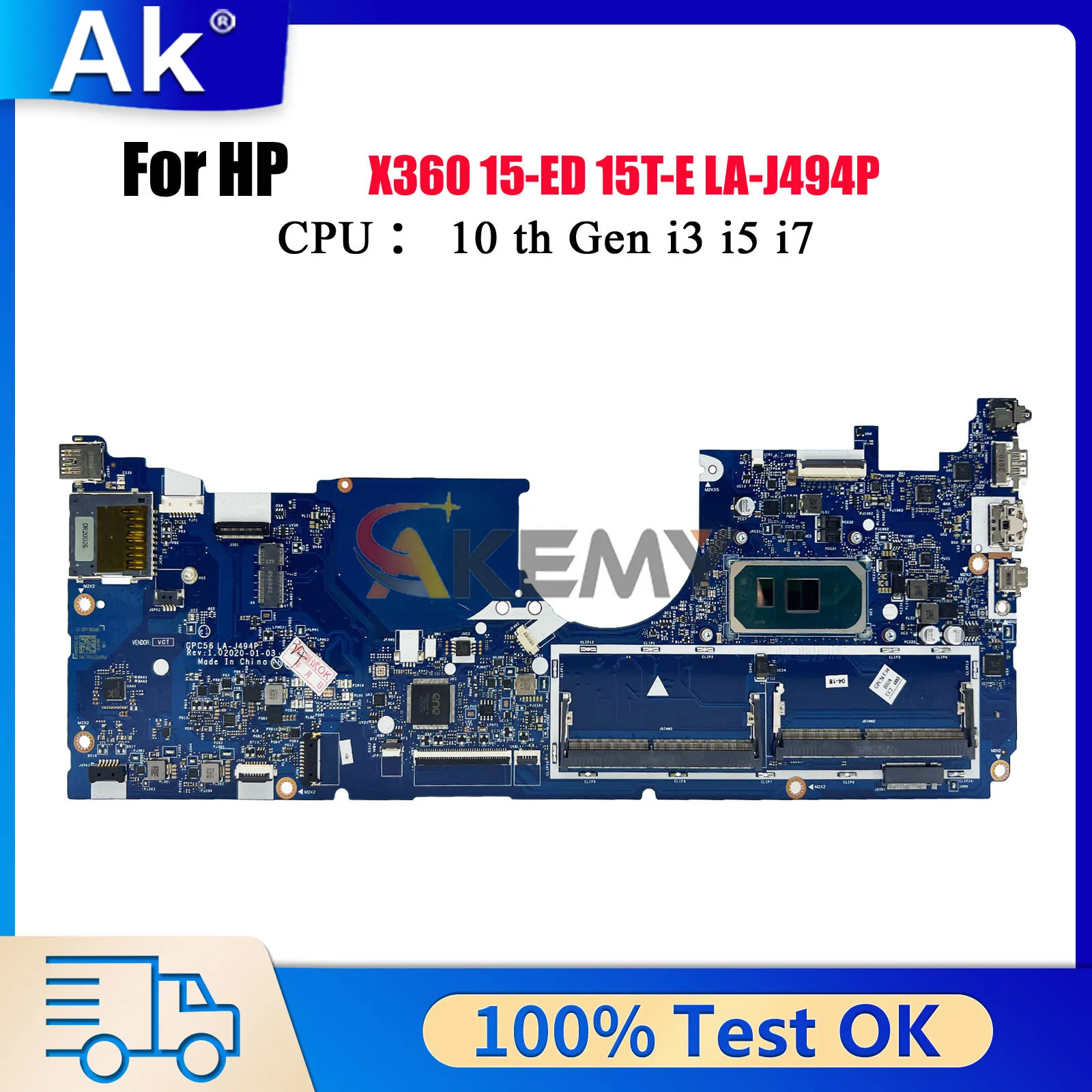 

LA-J494P для ноутбука HP Envy X360 15-ED, материнская плата L93870-001 L93868-601 с процессором i5 i7 10-го поколения UMA, 100% полностью протестировано