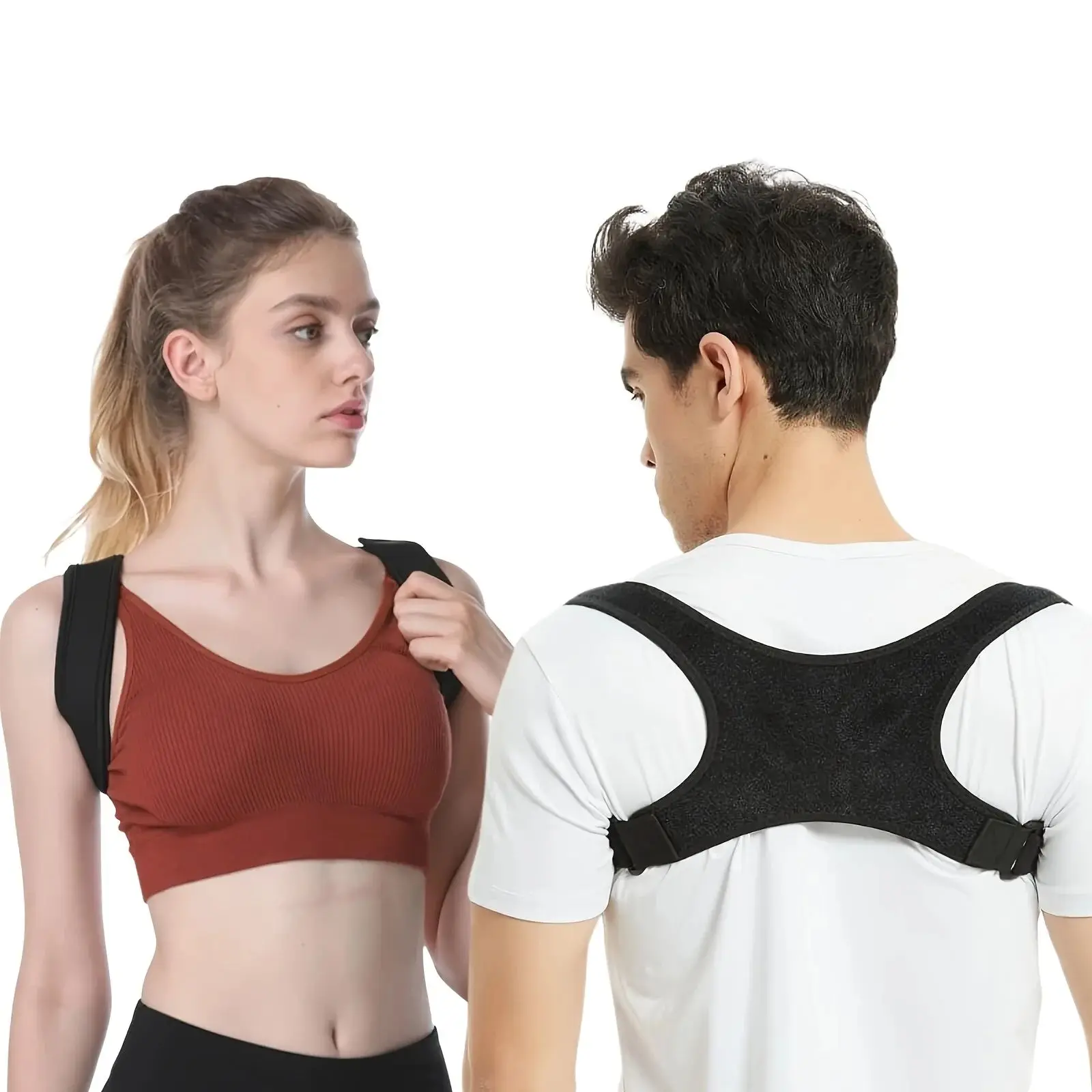 Adjustable Shoulder Back Brace Posture Corrector Women Men Compression Upper Back Brace Pain Relief Scoliosis Shoulder Belt