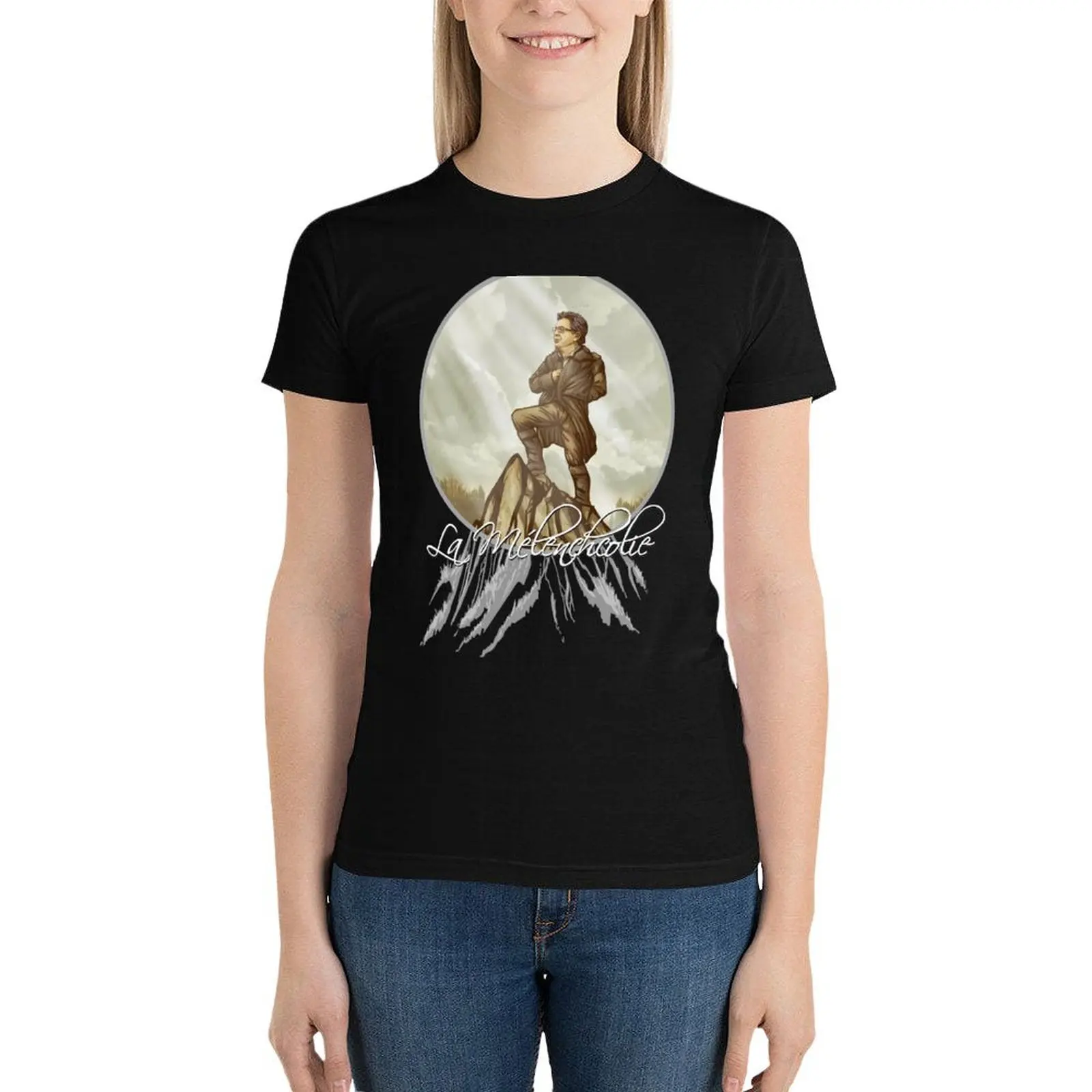 

the melenchcolie T-Shirt Short sleeve tee oversized graphics plus size tops t shirts for Women graphic