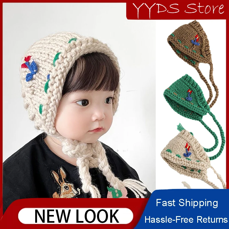 

Mori System Girls Hair Bands Autumn and Winter Handmade Crochet Flower Ethnic Wind Children's Wool Hair Band Baby Headband