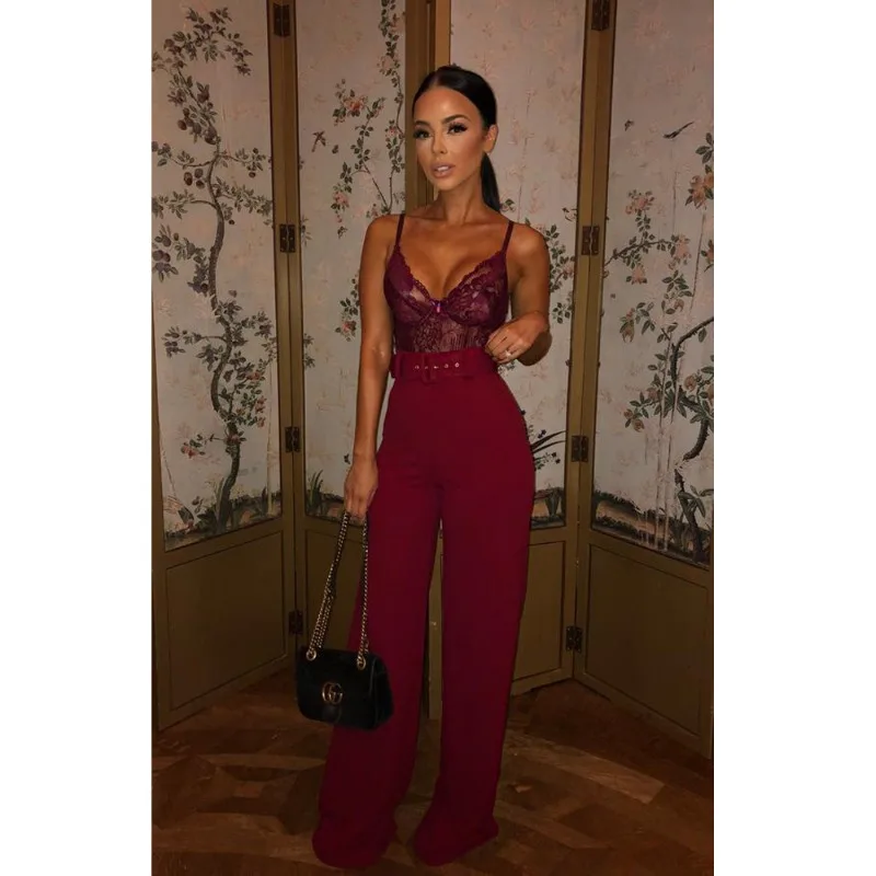 2022 New Summer New Women's Wide-leg Pants 2022 High-waist Streetwear Holiday Pants Loose Black Clothes Office Ladies Belt