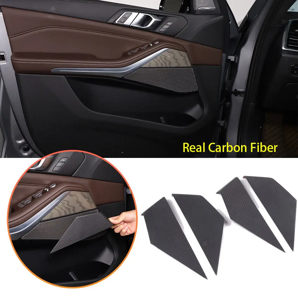 

4PCS For BMW X7 G07 2019-2025 Dry Carbon Fiber, Door Interior Door Panel Trim Decoration Panel Cover Modification Accessories