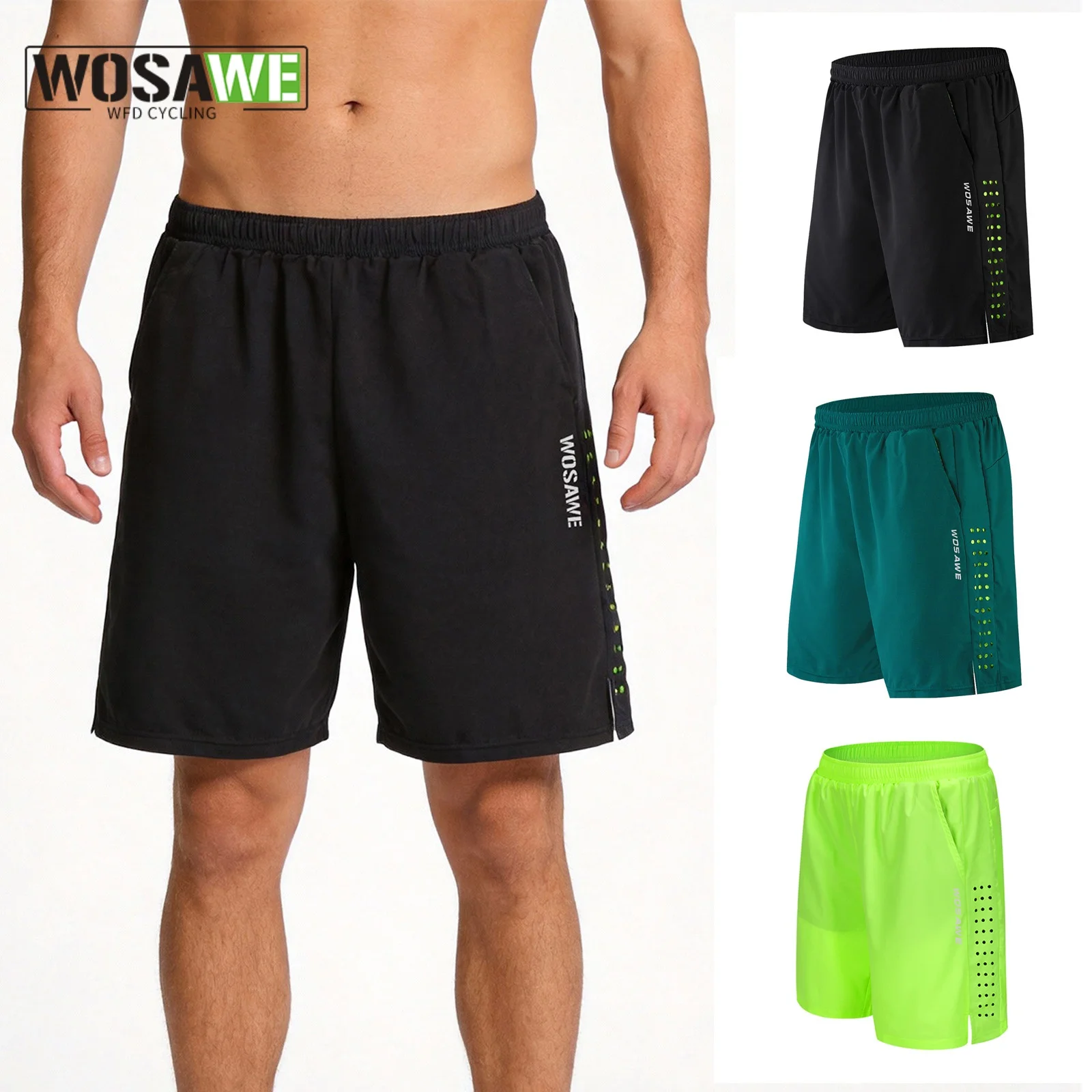 

WOSAWE Men's Outdoor Sports Cycling Shorts MTB Downhill Trousers Mountain Bike Bicycle Shorts Loose Fit Hiking Shorts