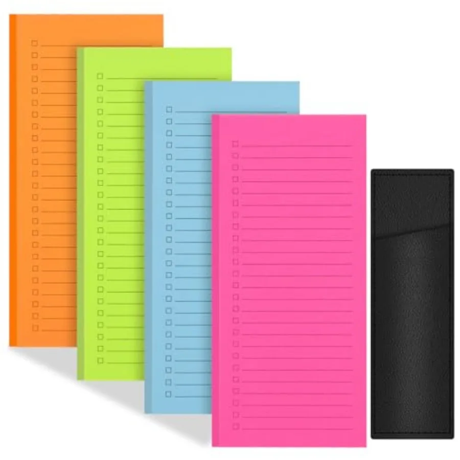

4 Pack Magnetic Notepads for Refrigerator with Pen HolderNotepad Grocery List Large Magnet Pad for Fridge Full Magnet Back Magn