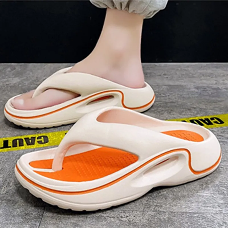 2024 Summer Slippers Men Flip Flops Thick Soled EVA Soft Slides For Men Non-Slip Fashion Sandals Outdoor Beach Summer Shoes