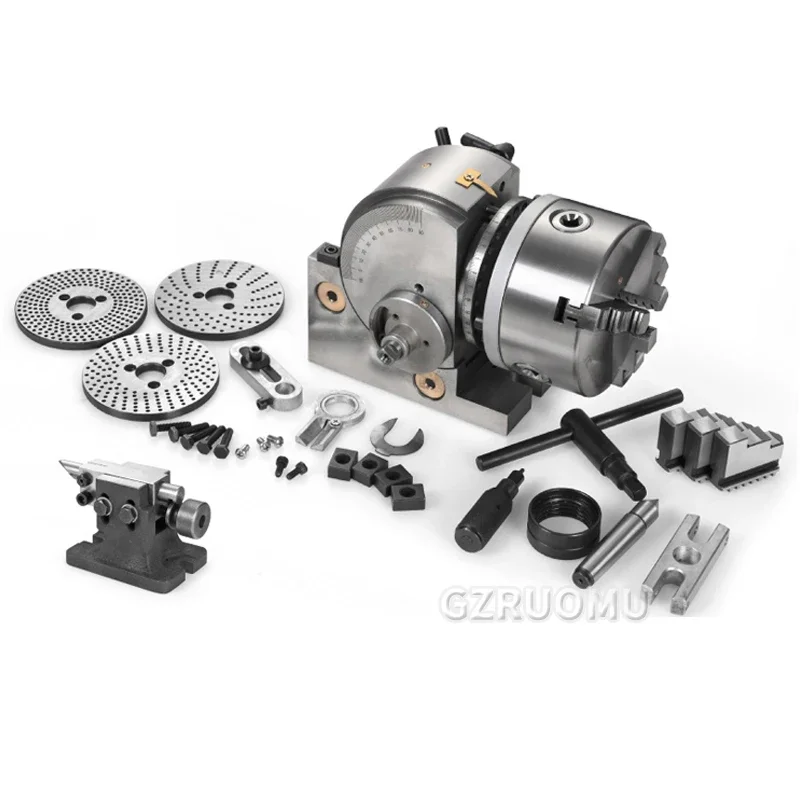 

Dividing Head Precision Semi Universal 4" 5" 6" Indexing Head W/ Tailstock & Chuck for Drilling Milling Grinding