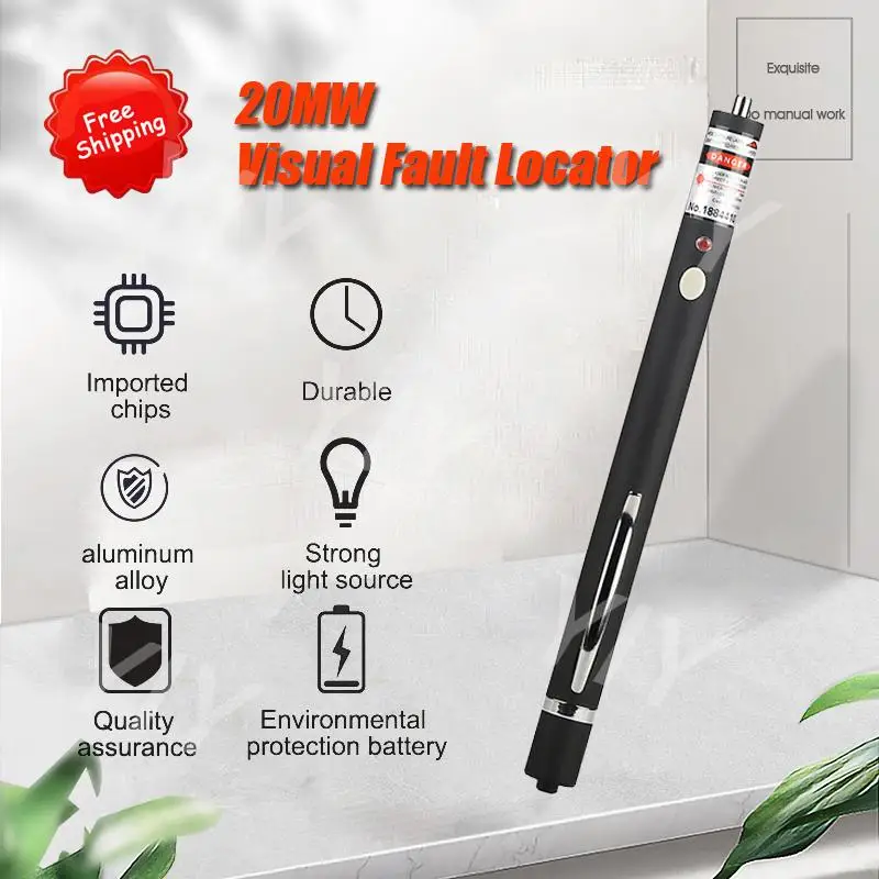 

Pen Type 20MW Visual Fault Locator 10-20 km Fiber Optic Pen Red Light Source Test Pass Pen Free Shipping