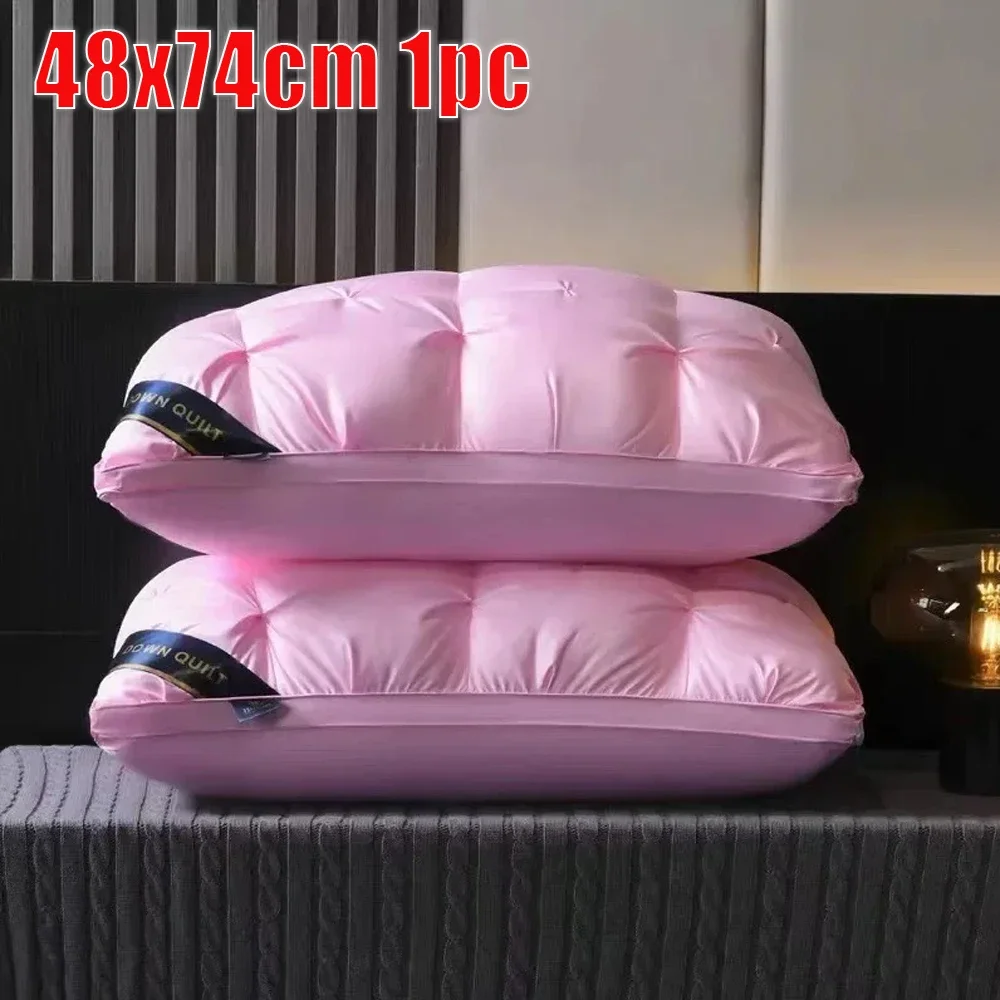 1PC Neck Pillow Does Not Collapse for Sleeping Bedding High-end Down Comfortable Pillow Quick Rebound Pillows for Bedroom 수면용 베개