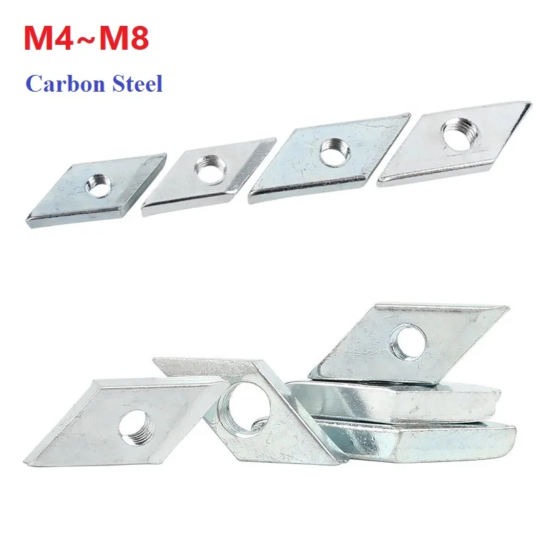 Parallelogram Nut M4 M5 M6 M8 Diamond Galvanized Zinc Plated Carbon Steel Block Compatible Nut For Aluminum Profile