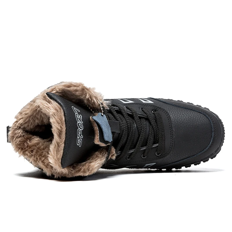 Bont Mannen Laarzen In De Winter Met Bont Warme Snowboots Mannen Winter Werk Casual Schoenen Rubber Enkellaarsjes russische Stijl Waterdicht