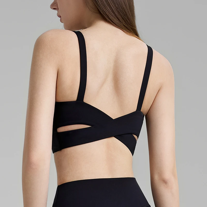 

New Butterfly Beauty Back Bra Top Women Gym Sexy Tight Sports Bra Fitness Yoga Women's Underwear Chest Pad Fixed Cup Fitness Bra