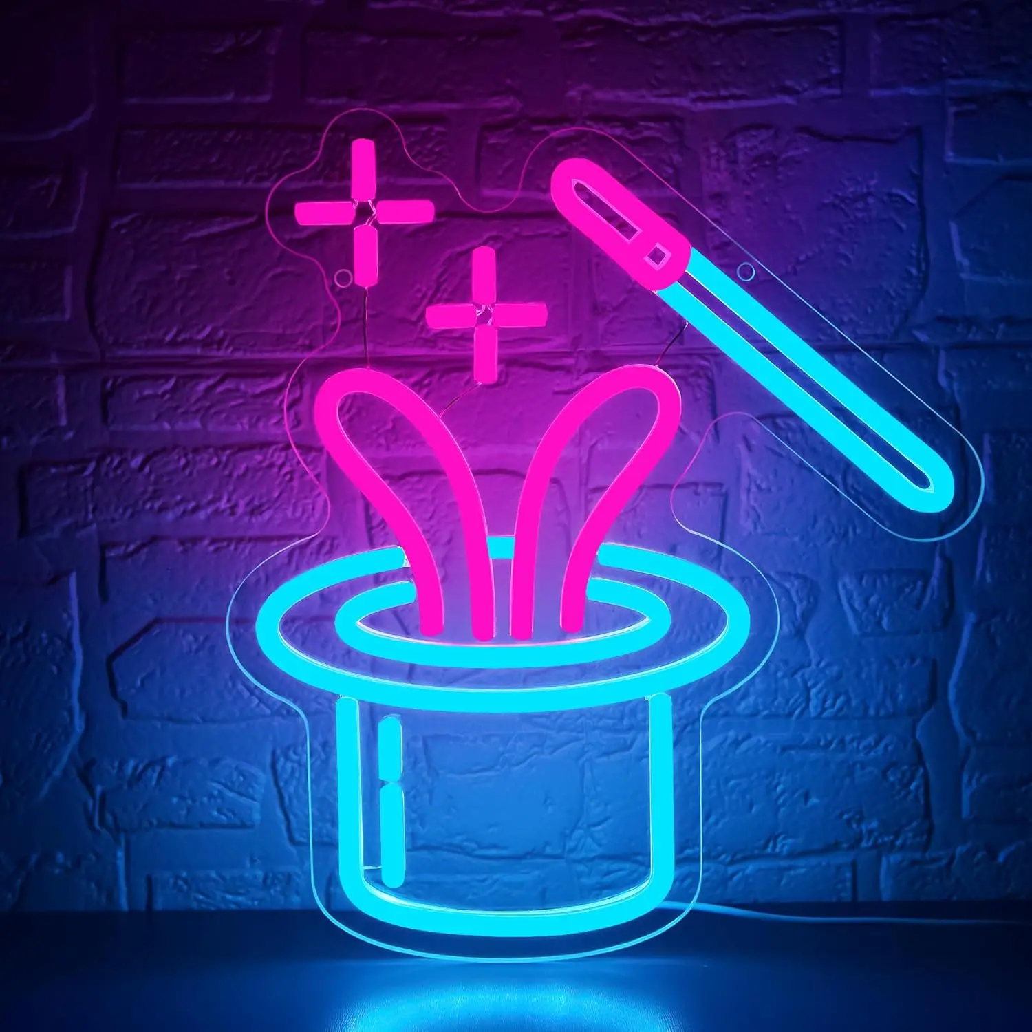 

Волшебная шляпа Неоновая вывеска USB с регулируемой яркостью Светодиодная подсветка для спальни Человеческая пещера Игровая комната Бар Ресторан Магазин Вечеринка Настенный декор