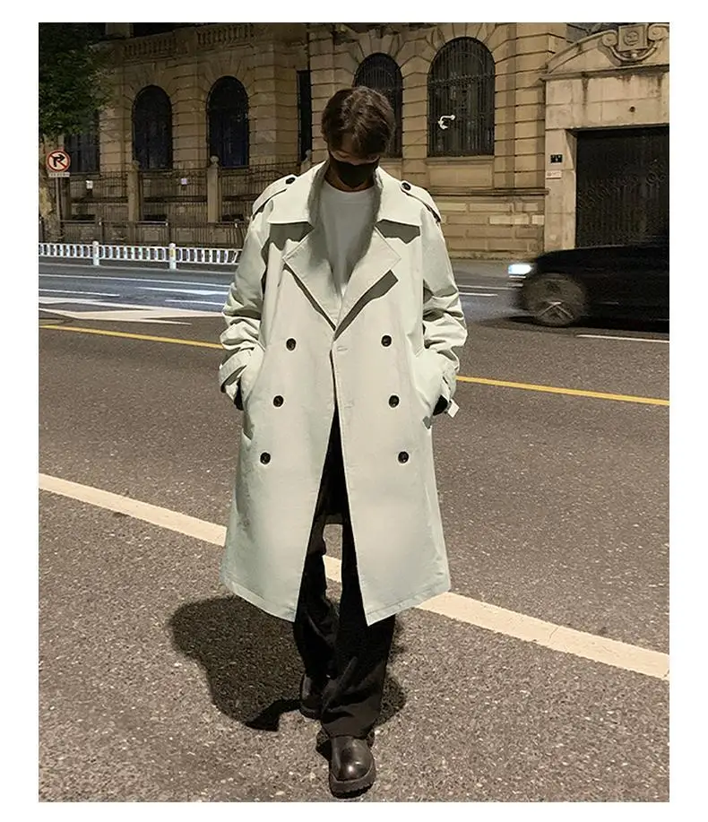 

Тренчкот мужской темно-синий с контрастными вставками, повседневный, с эффектом потертости, с множеством карманов, на пуговицах спереди, осенне-зимний, для защиты от непогоды, спортивный