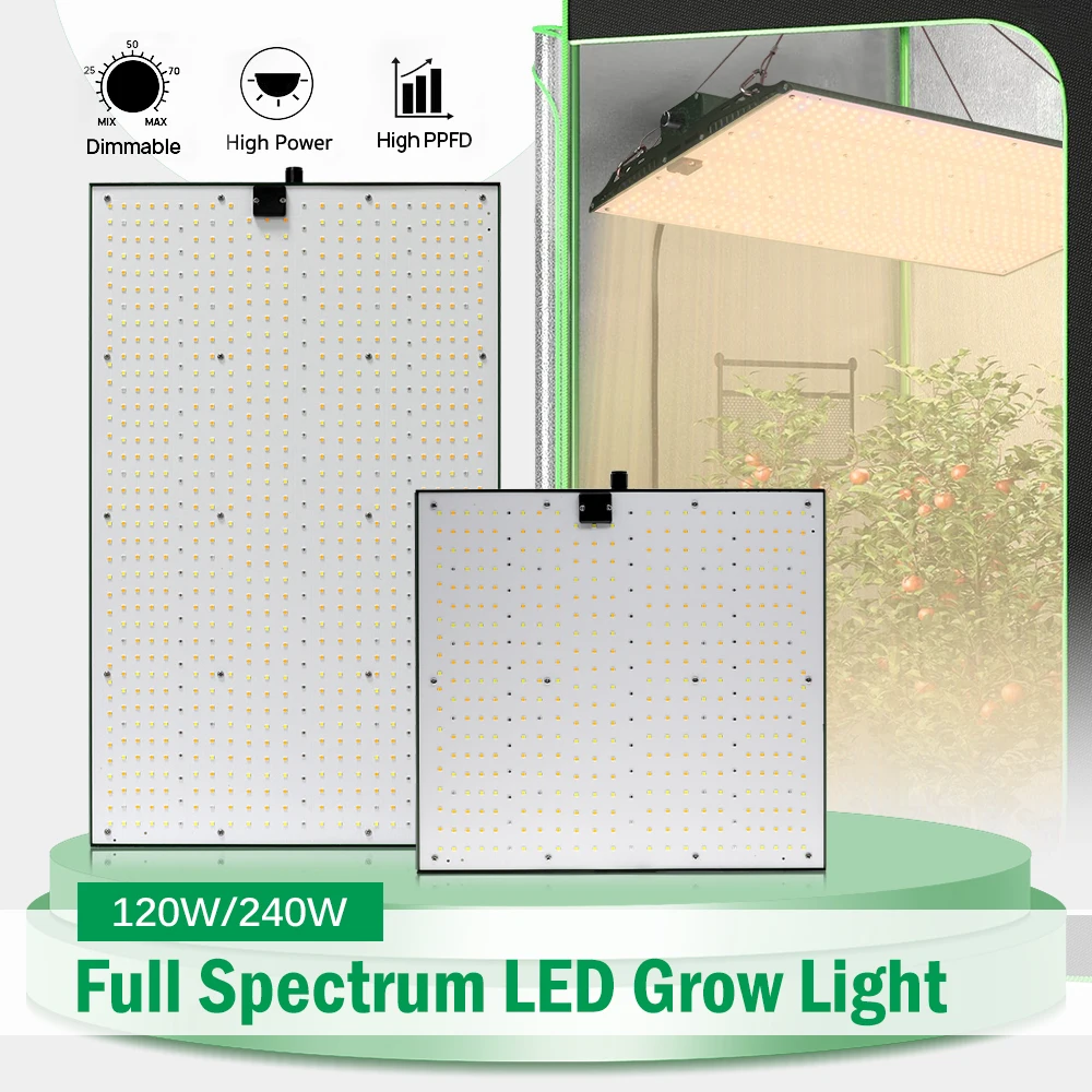 Full Spectrum LED Grow Light 120W 240W LM281B For Greenhouse Tents  Dimmable Growbox For Seeding Veg Flowers Growing Lamp