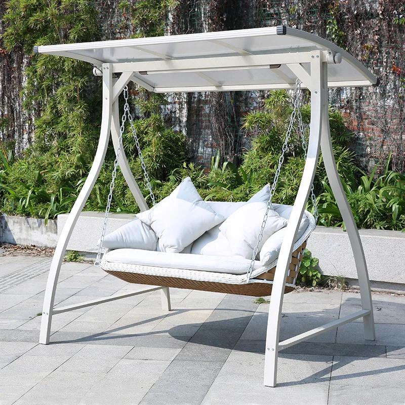 Outdoor Swing Chair Patio Balcony Rattan Double Swing Villa Garden Adult Hanging Chair