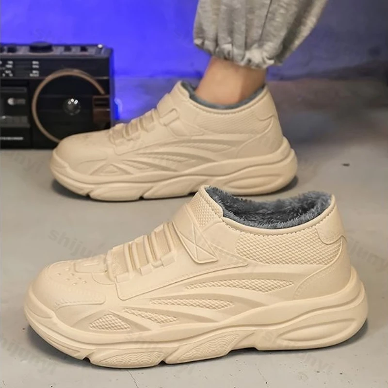 

Men's Cotton Shoes 2025 New Autumn Winter Thicken Plush Non Slip Outdoor Rain Shoes Fashion Comfortable Slip on Warm Snow Boots