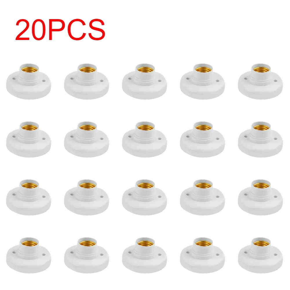1-20 Stuks 220V E27 Schroeflamp Standaard Gloeilamp Socket Houder Adapter Basissap Socket Wit Plafond Lamp Lamp Bevestigingsbasis