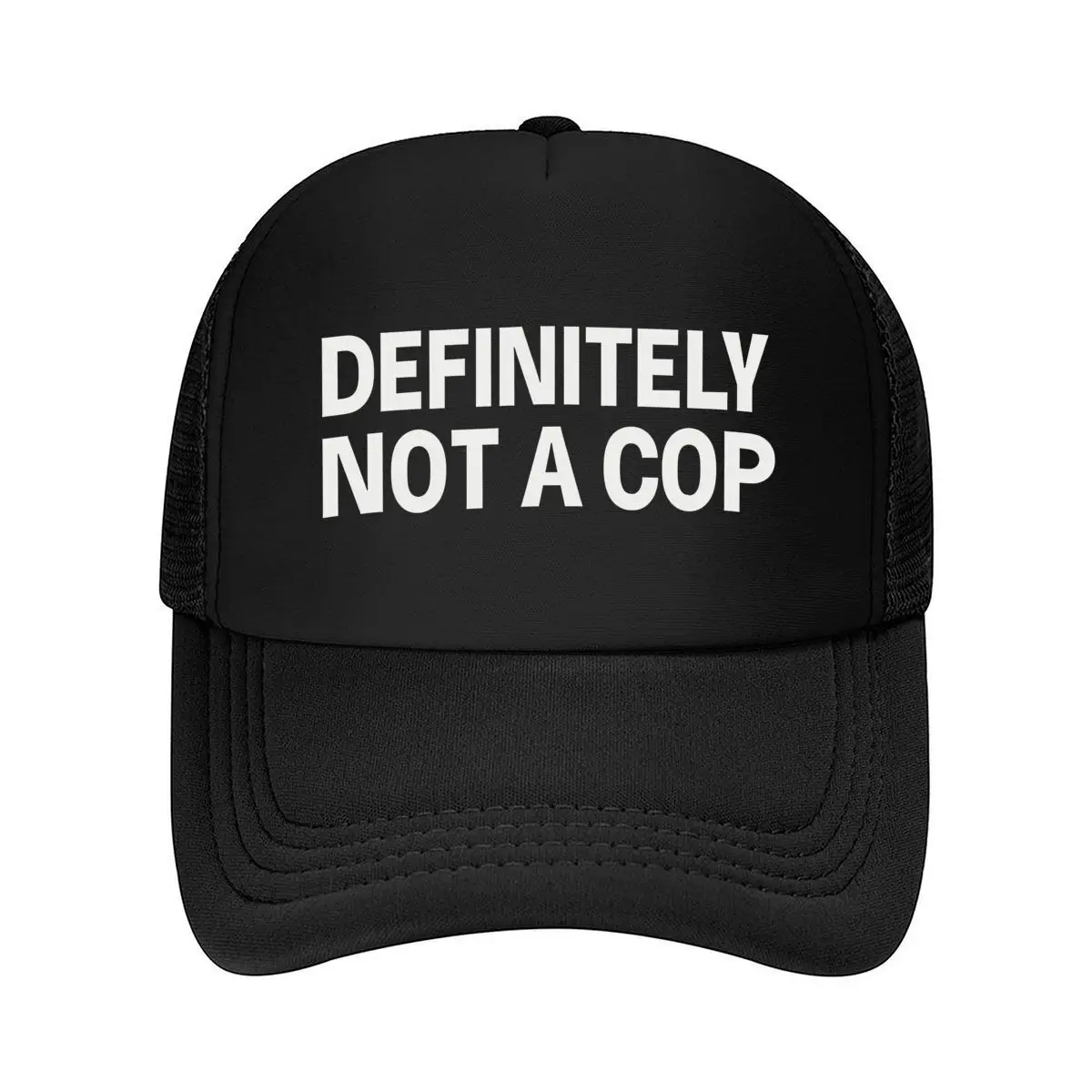One _Definitely Not A Cop_ Printed, an Adjustable Hat, an Essential Item for Parties and Fashion Out 2026 Mesh Baseball Cap