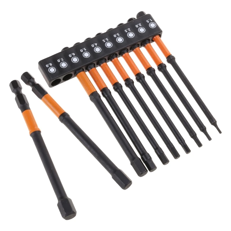 10 ชิ้น 1/4 หัวประแจเจาะ Bit Impacts Driver บิตชุดเคล็ดลับแม่เหล็กไขควงแม่เหล็ก Bit เจาะบิต Dropship