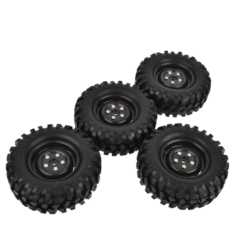 4 Stück 96 mm 1,9 Zoll Gummireifen/Reifen und Felgen für Axial SCX10 D90 Tamiya CC01 1:10 RC Rock Crawler Car