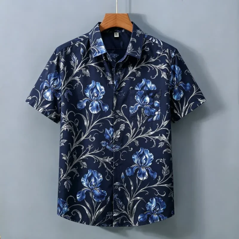 3D Printed Rose Shirt Mens Black Red Floral Short Sleeve Button Down Casual Vintage Gothic Romantic Dark Loose Summer Holiday