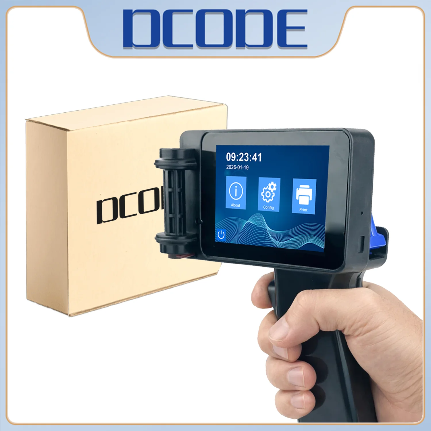 DCODE DC14 Mini Handheld Printer Portable Handheld Inkjet Printer Non-encrypted QR Barcode Image Logo Date Coding Machine