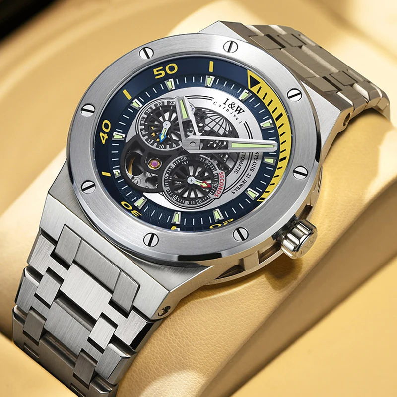 Carnival Brand High-End Men's Fashion Skeleton Automatic Watch Sapphire High Quality Imported Movement Mechanical Watches Men