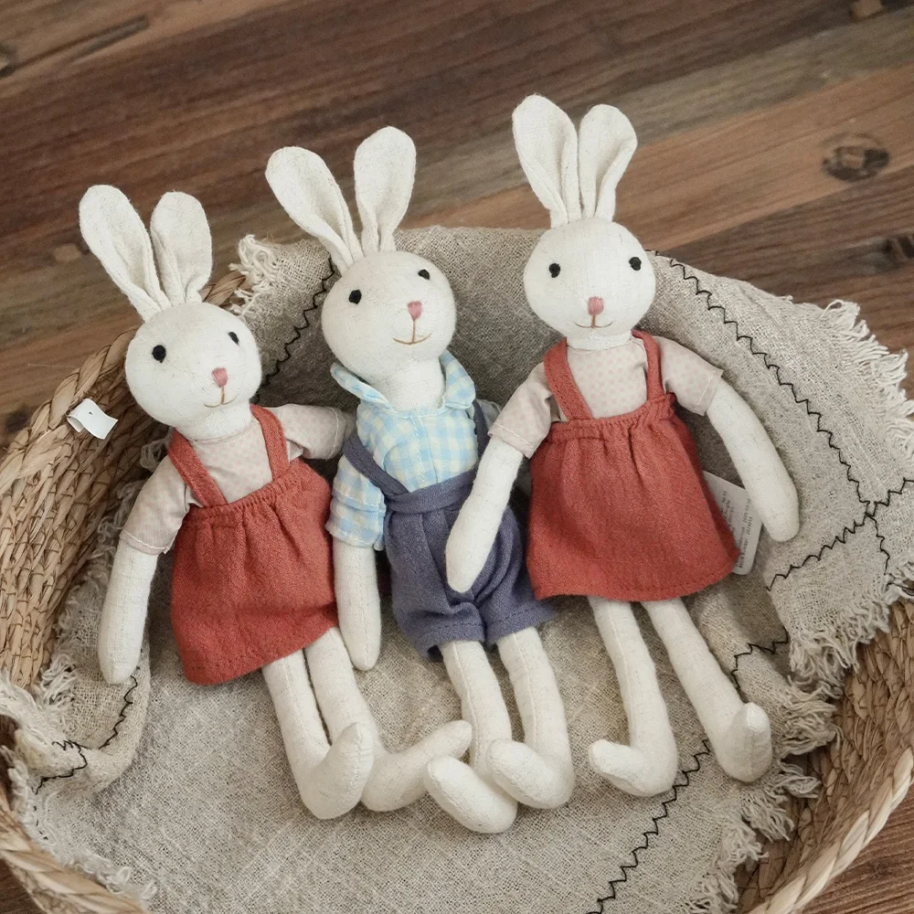 1PCS Baby Doll Rabbit Toy Photography Prop Holiday Gift Room Decoration Soft Plush Bunny for Infants Kids