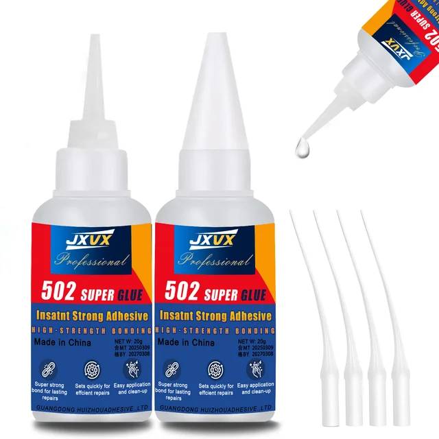 20g 502 Multi-Purpose Super Glue Instant Quick-drying Cyanoacrylate Waterproof Adhesive Leather Rubber Glass Wood Metal Strong Bond Liquid Glue Tool Includes precision dispenser 1-10pcs. 20g 502 Multi-Purpose Super Glue Instant Quick-drying Cyanoacrylate Waterproof Adhesive Leather Rubber Glass Wood Metal Strong Bond Liquid Glue Tool Includes precision dispenser 1-10pcs.
