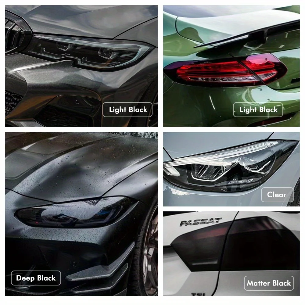 Auto-Scheinwerfer-Tönungsfolie, Nebelscheinwerfer-Rücklicht-Wasserdichte Aufkleber, Auto-Nebelscheinwerfer Rauchschwarze Rücklicht-Aufkleberfolie, Panzerfolie für Autos – Detail 2