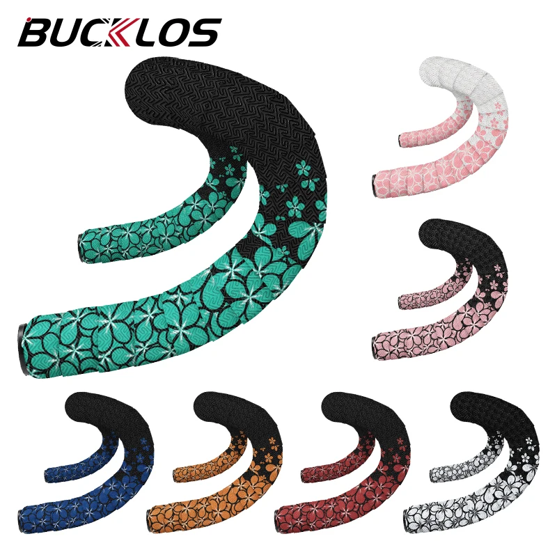 

BUCKLOS Bicycle Handlebar Tape EVA PU Bike Bar Tape Professional Cycling Damping Anti-Vibration Handlebar Wrap with 4 Bar Plugs