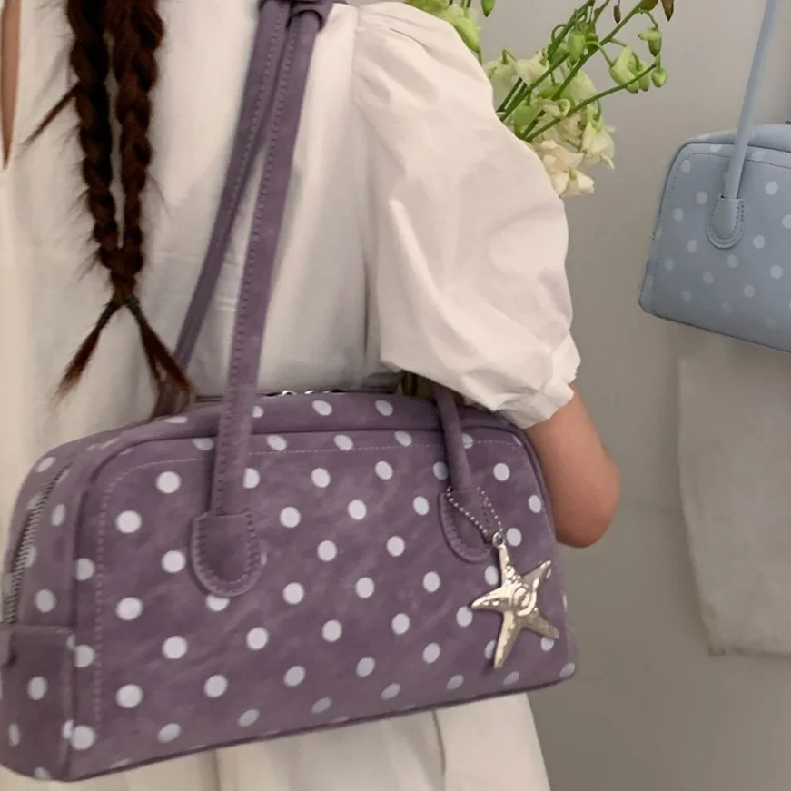 

Unique And Stylish Handbag New Simple Polka Dot Underarm Commuter Bag Versatile Shoulder Bag