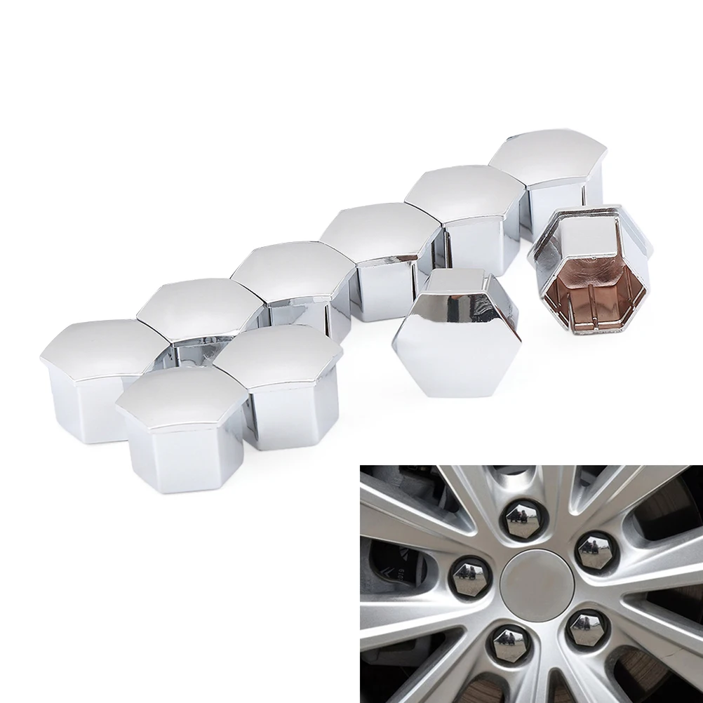 

10pcs Metal Hexagonal Wheel Lug Nut Covers Bolts Protective Caps Rust Resistant Decorative Car Tire Bolt Caps For 307 308 408
