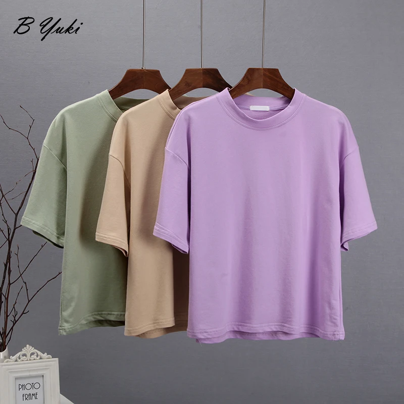 Blessyuki Summer 100% Cotton Sets Women 2023 New Casual Loose Two Pieces Short Sleeve T Shirts and High Waist Short Pants Suits