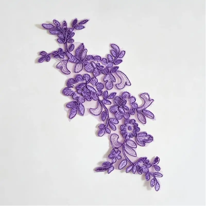 10 Stück Blumen-Spitzenapplikationen, Paar, bestickte Blumen-Aufnäher zum Aufnähen, Spitzenmotive zur Dekoration von Brautkleidern und Kleidungsstücken. – Detail 7