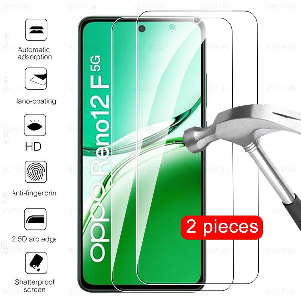 Protecteur d'écran en verre pour Oppo Reno12 F 5G Reno11 A Reno 11 12 Elasticity Reno11F Reno12F 4G, Film de protection, Couverture complète, Guatemala, 2 pièces