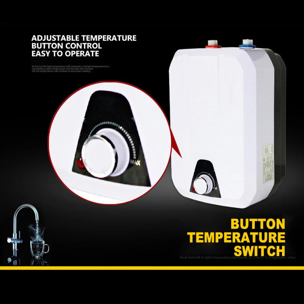 8L 1500W Houshold scaldabagno elettrico riscaldamento istantaneo macchina cucina bagno doccia macchina riscaldamento rapido