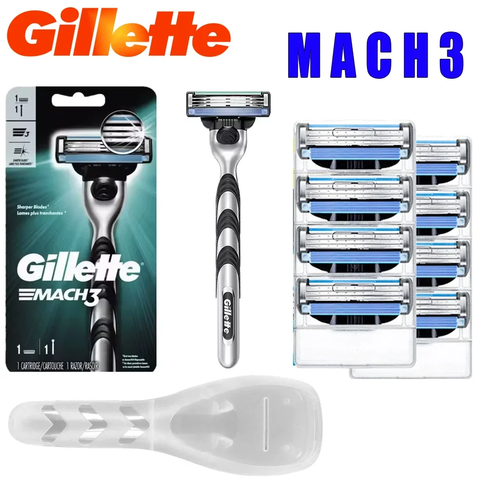 Gillette MACH 3 Men's Razor 3 layers Blades Fast Smooth Shaving Manual Shaver for Man Face Beard Cutting Razor for Man