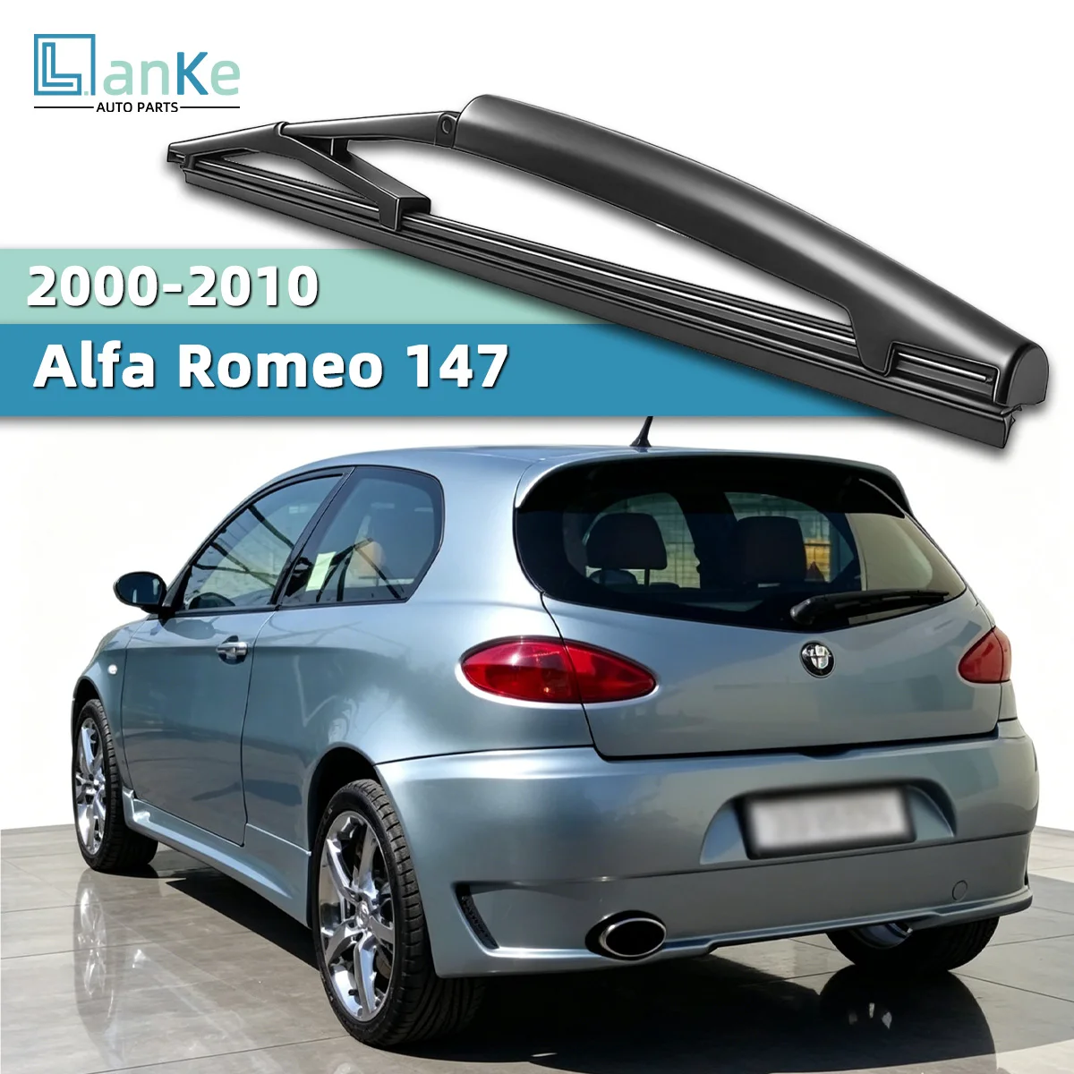 Juego de brazo y escobilla de limpiaparabrisas trasero Lanke, compatible con Alfa Romeo 147 2000-2010, pieza de repuesto OEM, accesorios para automóvil