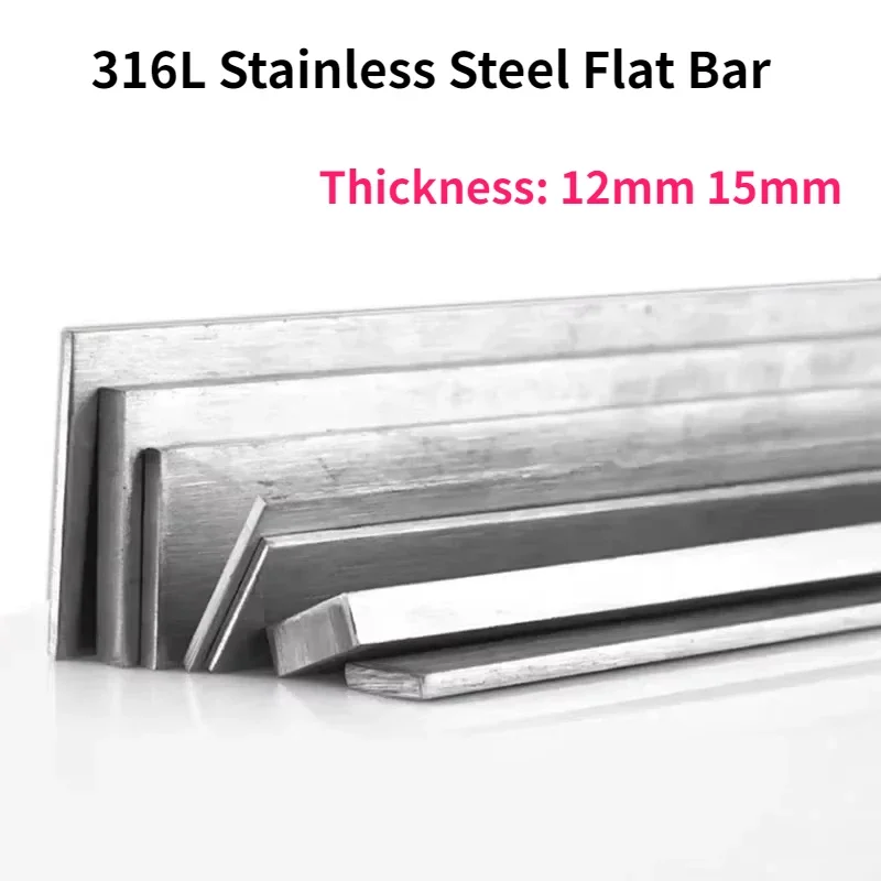 

1Pc Length 100/200/300/500mm 316L Stainless Steel Flat Bar Flat Plate Sheet Thickness 12/15mm Width 10/15/20/25/30/40/50/60/80mm