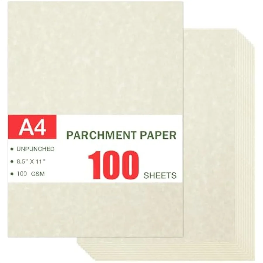 

100 Sheets Certificate Paper Resume Stationary PrinterFriendly Parchment Papers for Certificates Resumes Diplomas 100 GSM Ivory