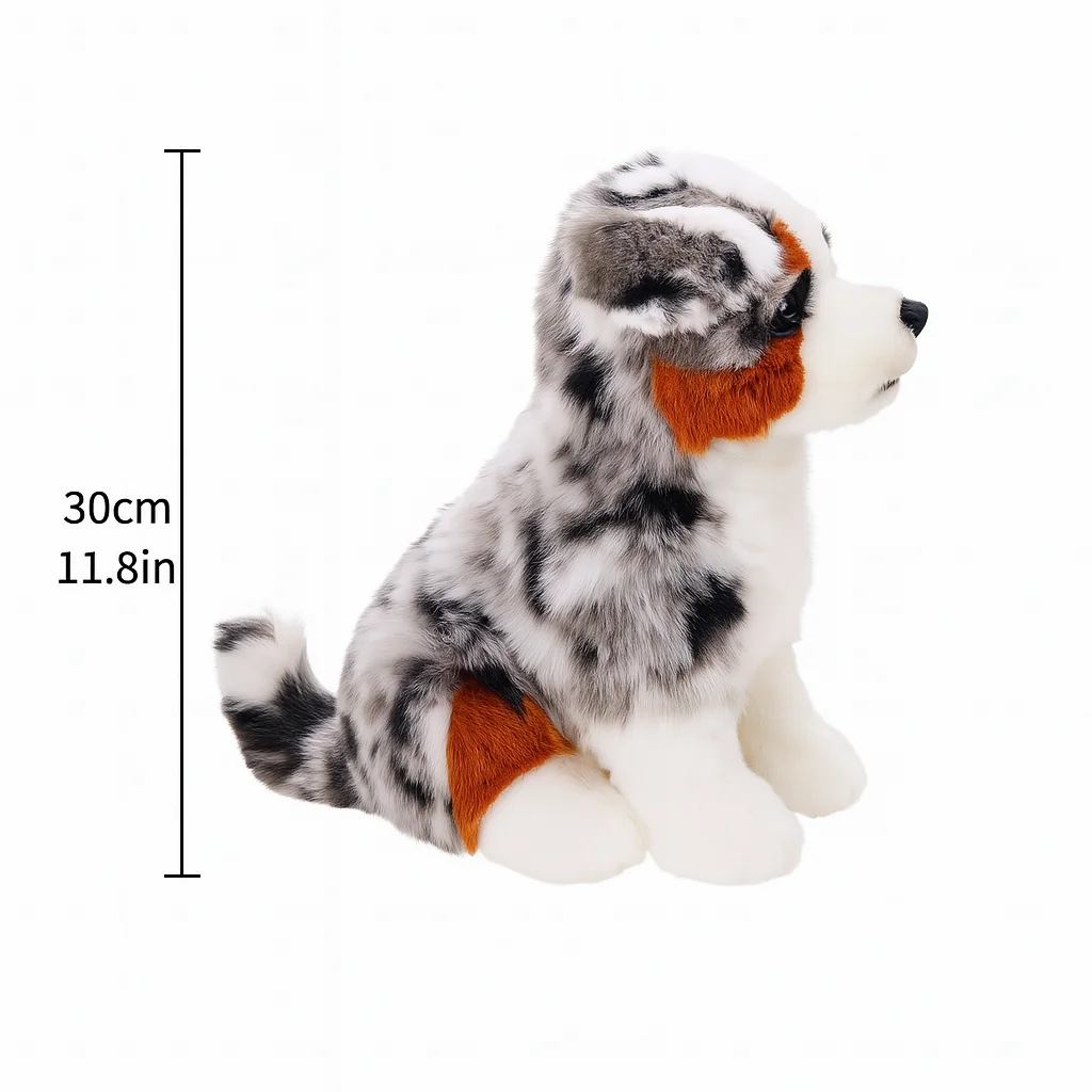 Muñeco de peluche de pastor australiano simulado, peluche Premium, comodidad emocional, regalo, compañero para niños, decoración del hogar